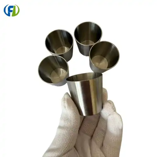 UNS R60001 30 mL Slanted-Wall Nuclear-Grade High-Purity Zirconium Crucible